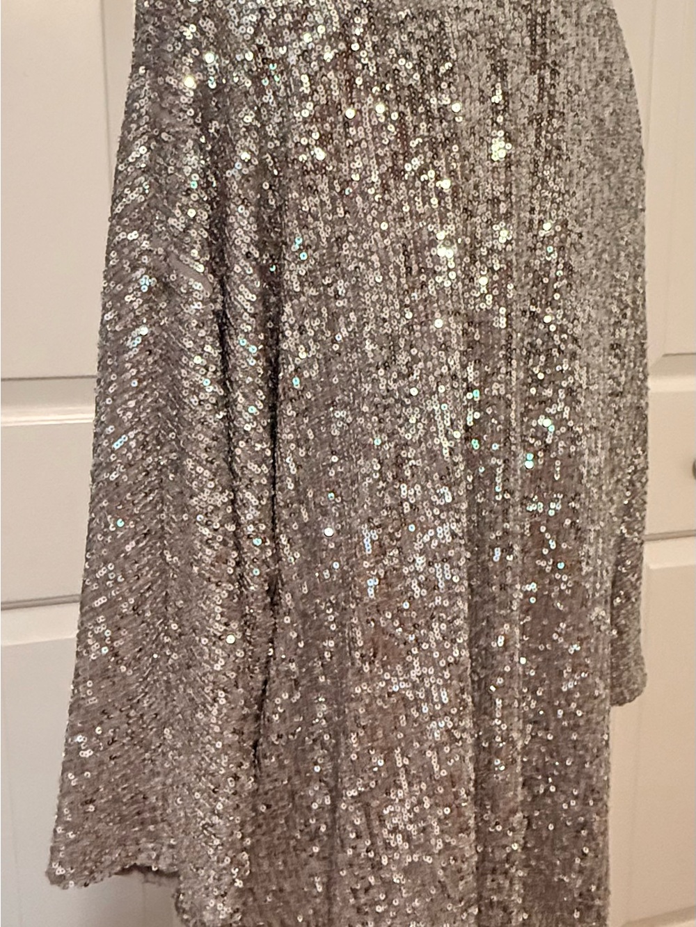 Cable & Gauge Silver Sequin Scoop Neck Pullover Party Dinner Disco Holiday - Picture 5 of 13